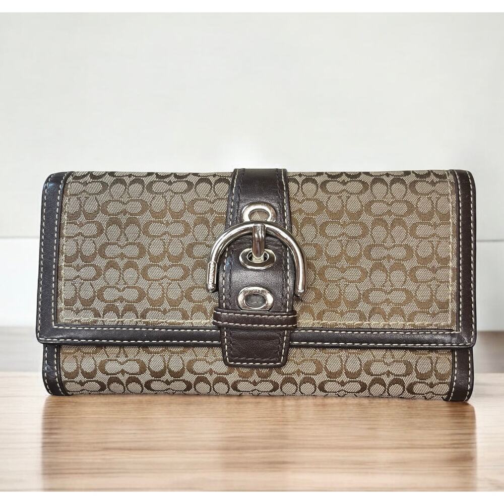 Vintage Coach 6388 Soho Mini Signature Flap Satchel & 6515 Checkbook Wallet - Picture 7 of 15